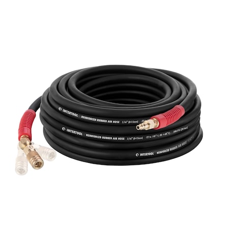 Intertool Rubber Air Hose, 50 ft. x 5/16 in., Black PT08-1732